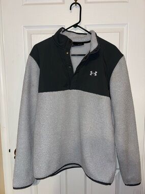 Under Armour Gray and Black Fleece Pullover